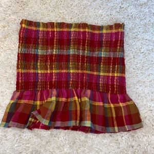 PLAID TUBE TOP